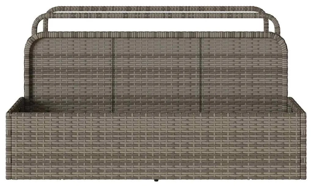 szürke polyrattan medence melletti úszótároló 110x100x57 cm