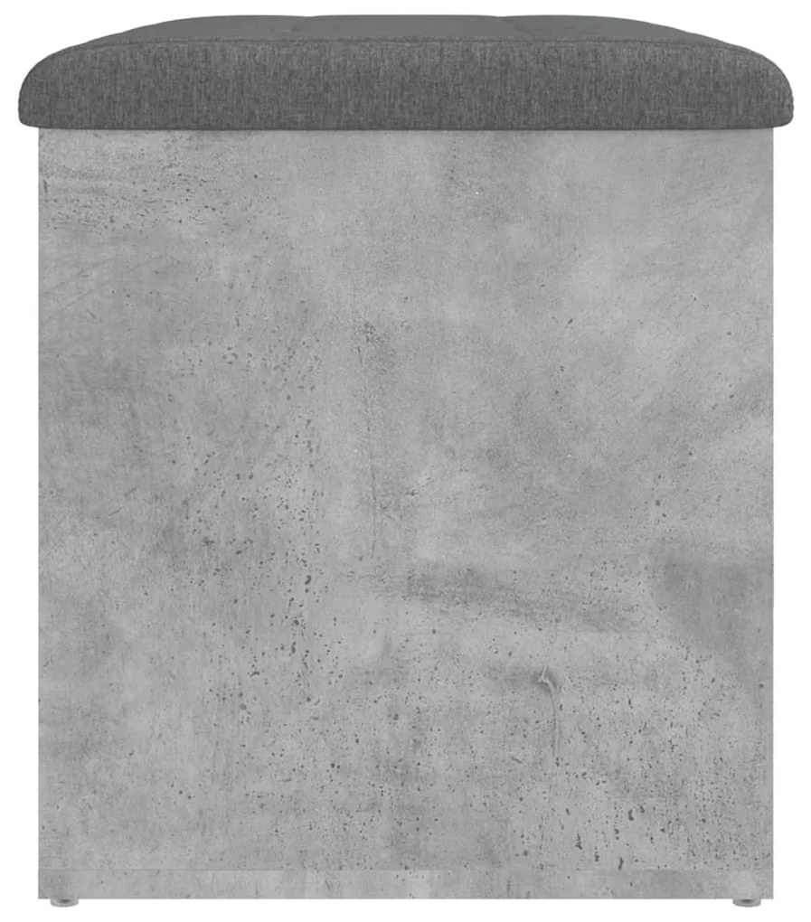betonszürke szerelt fa tárolópad 62 x 42 x 45 cm