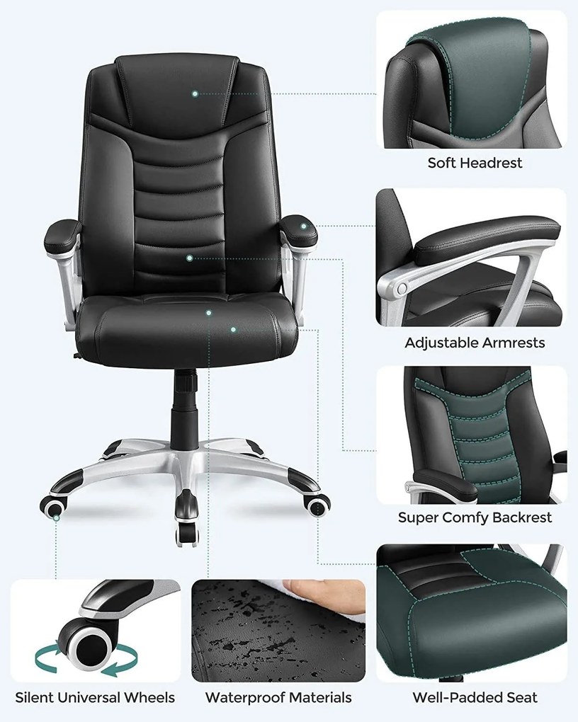 Ergonomikus irodai szék, állítható magasságú forgószék