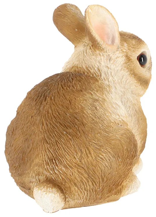 Törpenyúl polyresin szobor, tarka, kültéri és beltéri dekorációs kiegészítő