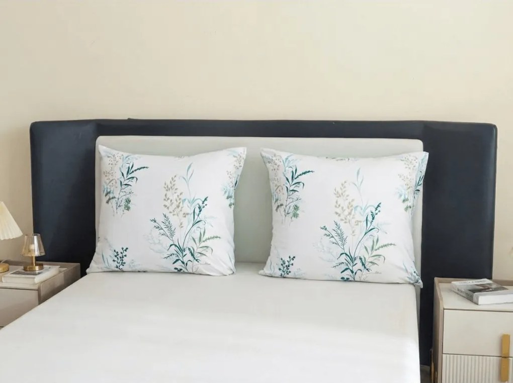 Mikroflanel párnahuzat VERDELLE 40x50 cm, fehér-zöld