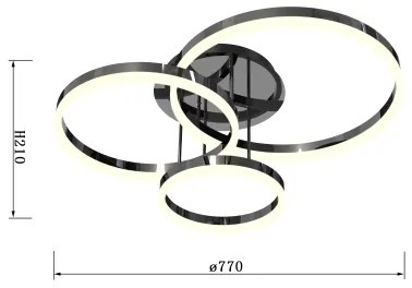 Wofi 9049-405 - PERPIGNAN LED 51W 230V dimmelhető mennyezeti lámpa