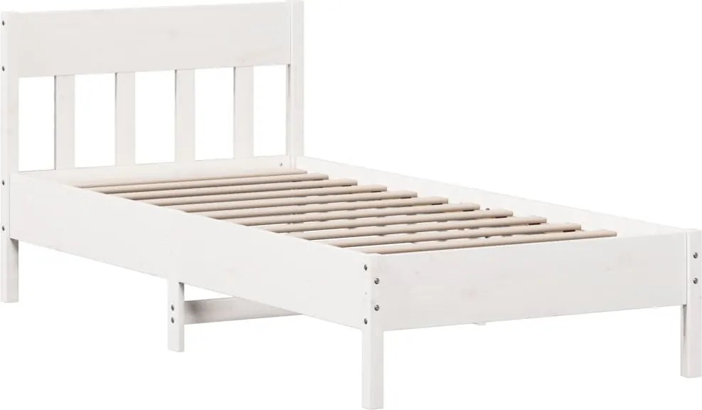 vidaXL fehér tömör fenyőfa ágykeret matrac nélkül 90 x 190 cm