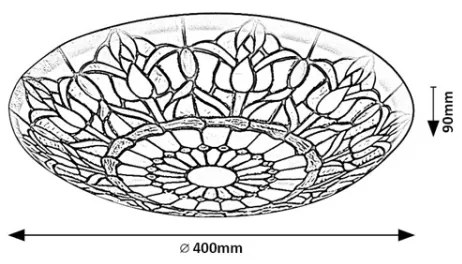 Brilagi - Tiffany-stílusú vitrázs mennyezeti lámpatest LORAS 2xE27/60W/230V