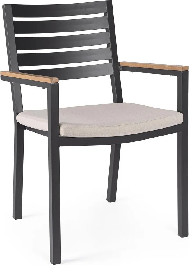 Antracitszürke fém kerti szék Henna – Bizzotto