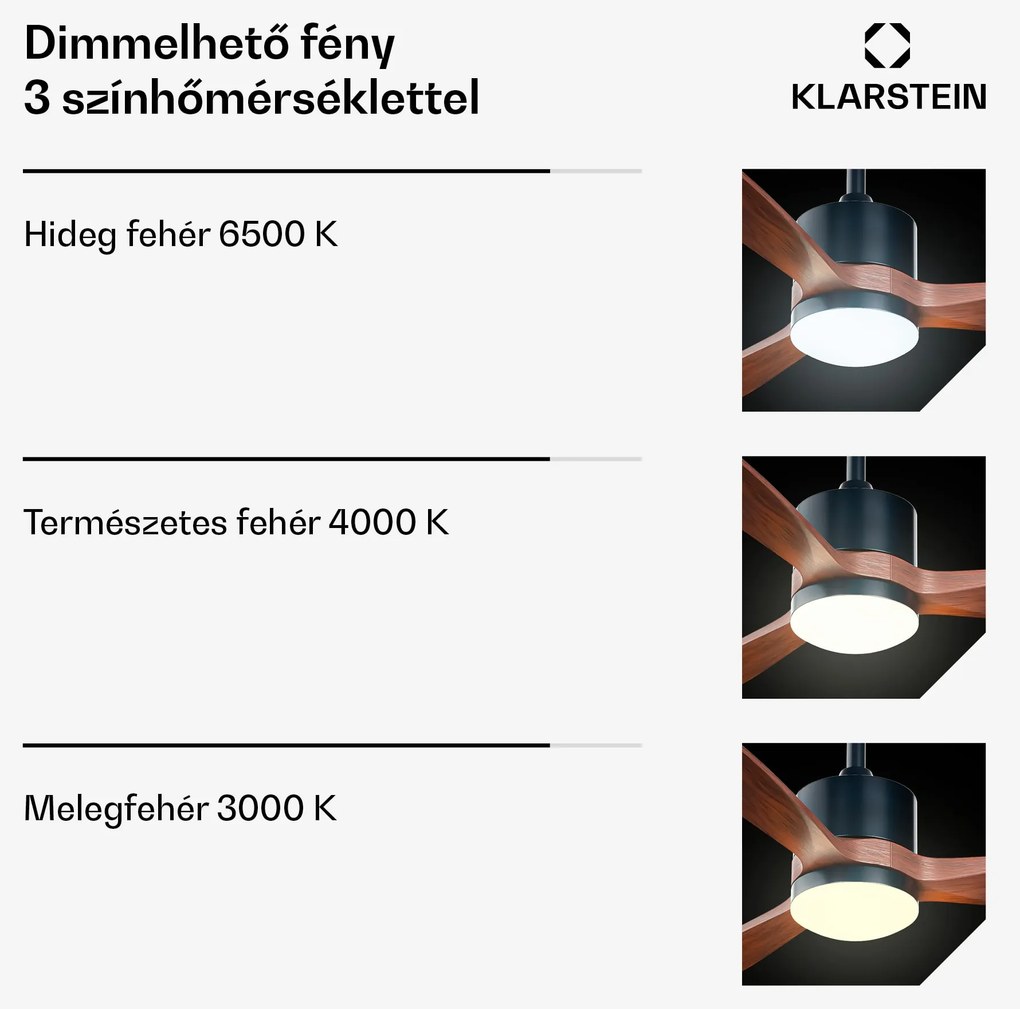 Klarstein SkyBreeze Smart mennyezeti ventilátor, Beltéri és kültéri használat, Intelligens vezérlés, IP44, 40 dB
