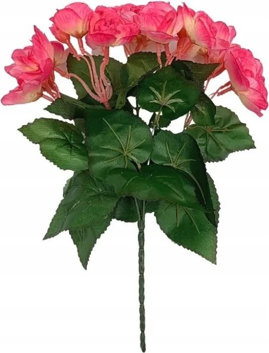 Begónia csokor 28 cm rózsaszín krém