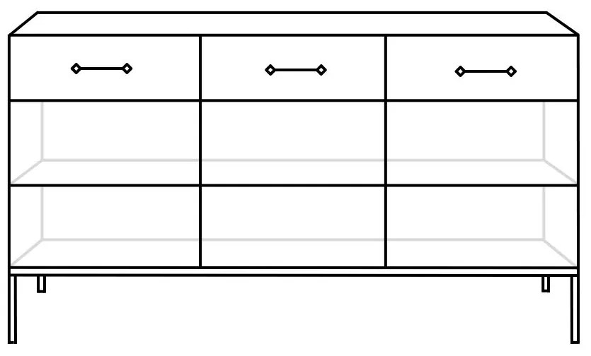 SOVA 2 Komód, 104x83x39, szürke