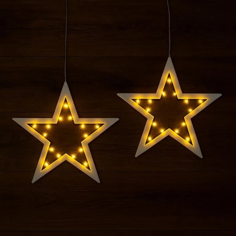 NEXOS Karácsonyi csillag készlet 20 LED meleg fehér