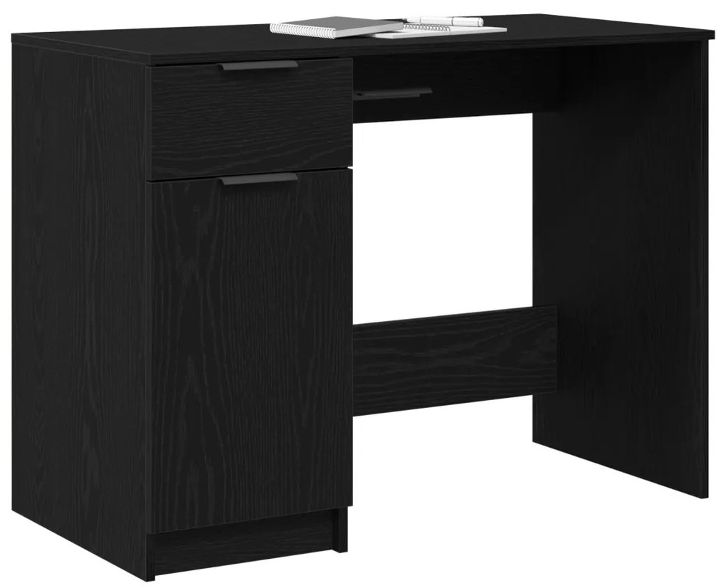 Fekete Tölgy Íróasztal - 100x50x75 cm - Mérnöki Fából Készült