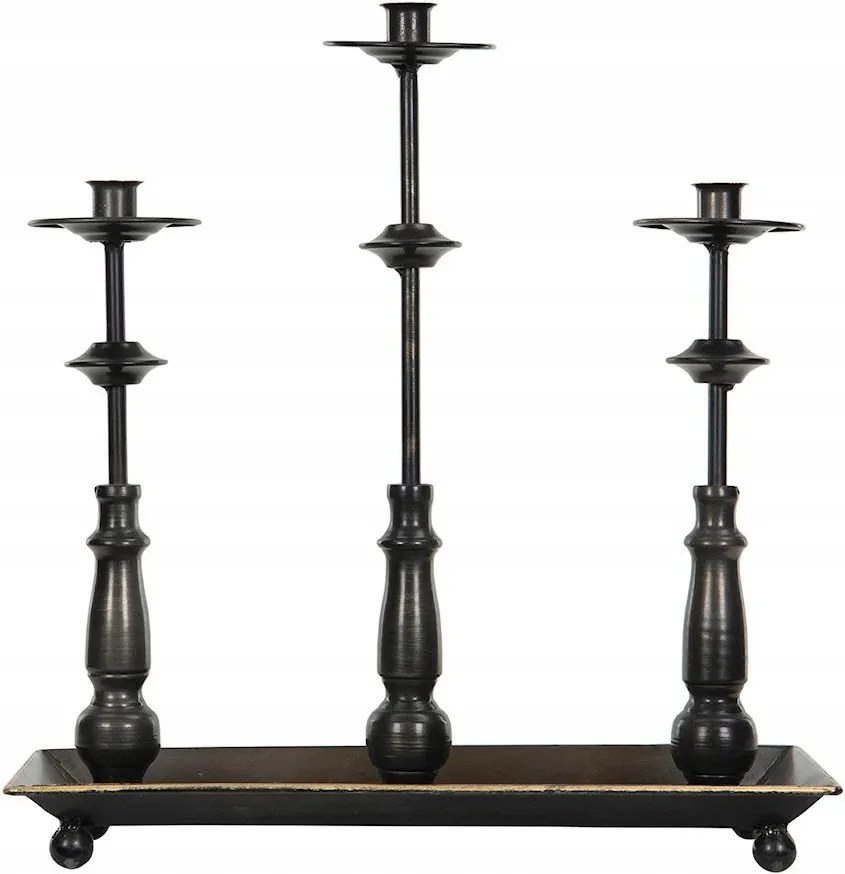 Gyertyatartó Kandeláber Fekete 3 Gyertya Nagy Magas Asztal Ajándék Otthonra