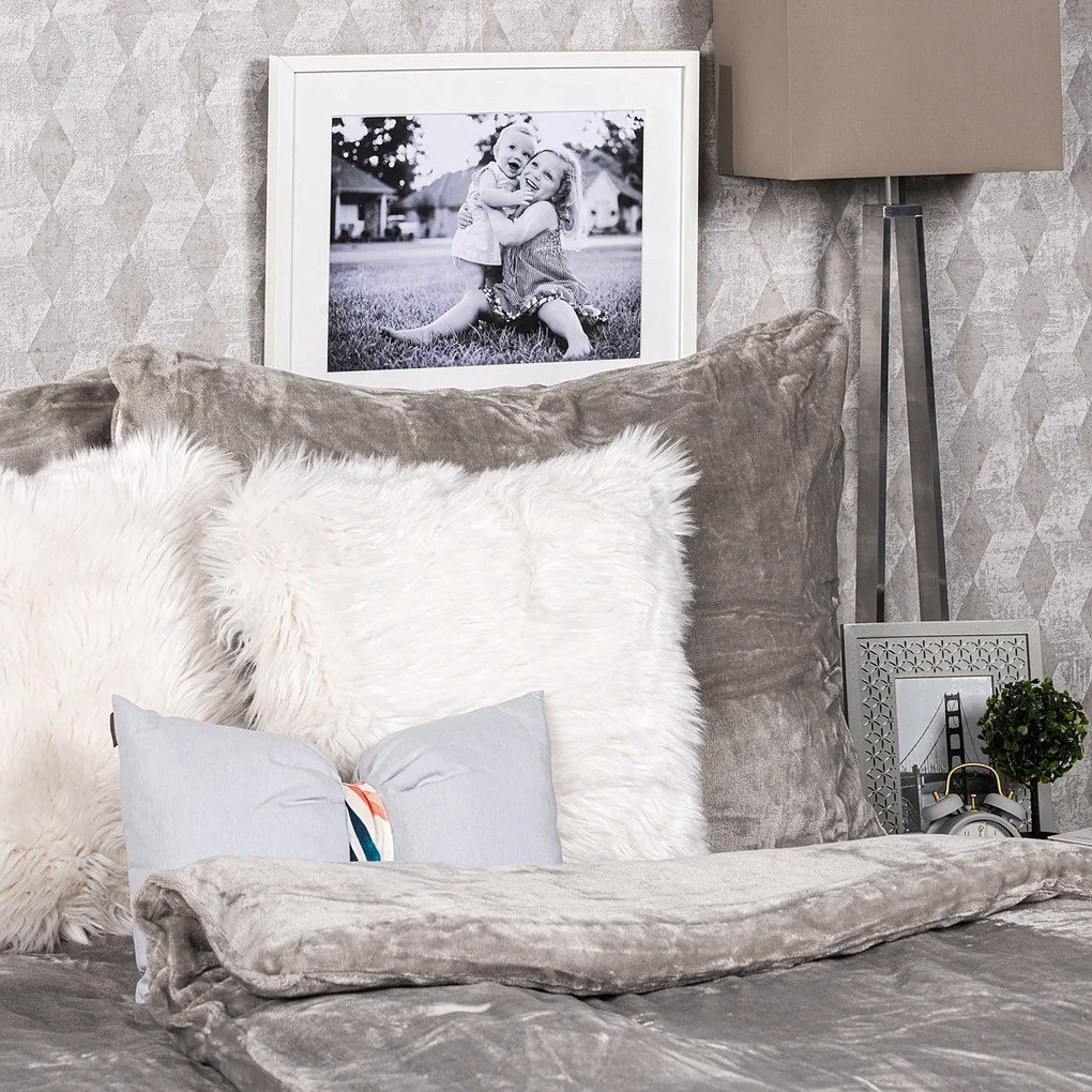 4Home mikroflanel ágyneműhuzat szürke, 160 x 200 cm, 70 x 80 cm, 160 x 200 cm, 70 x 80 cm