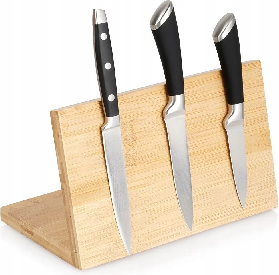 Bambusz konyhai késtartó állvány Univerzális Mágneses