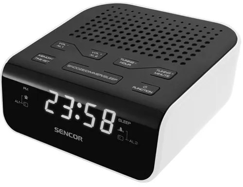 Sencor SRC 136 WH rádiós ébresztőóra, fehér