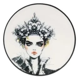 4 darabos porcelán étkészlet – fekete/fehér