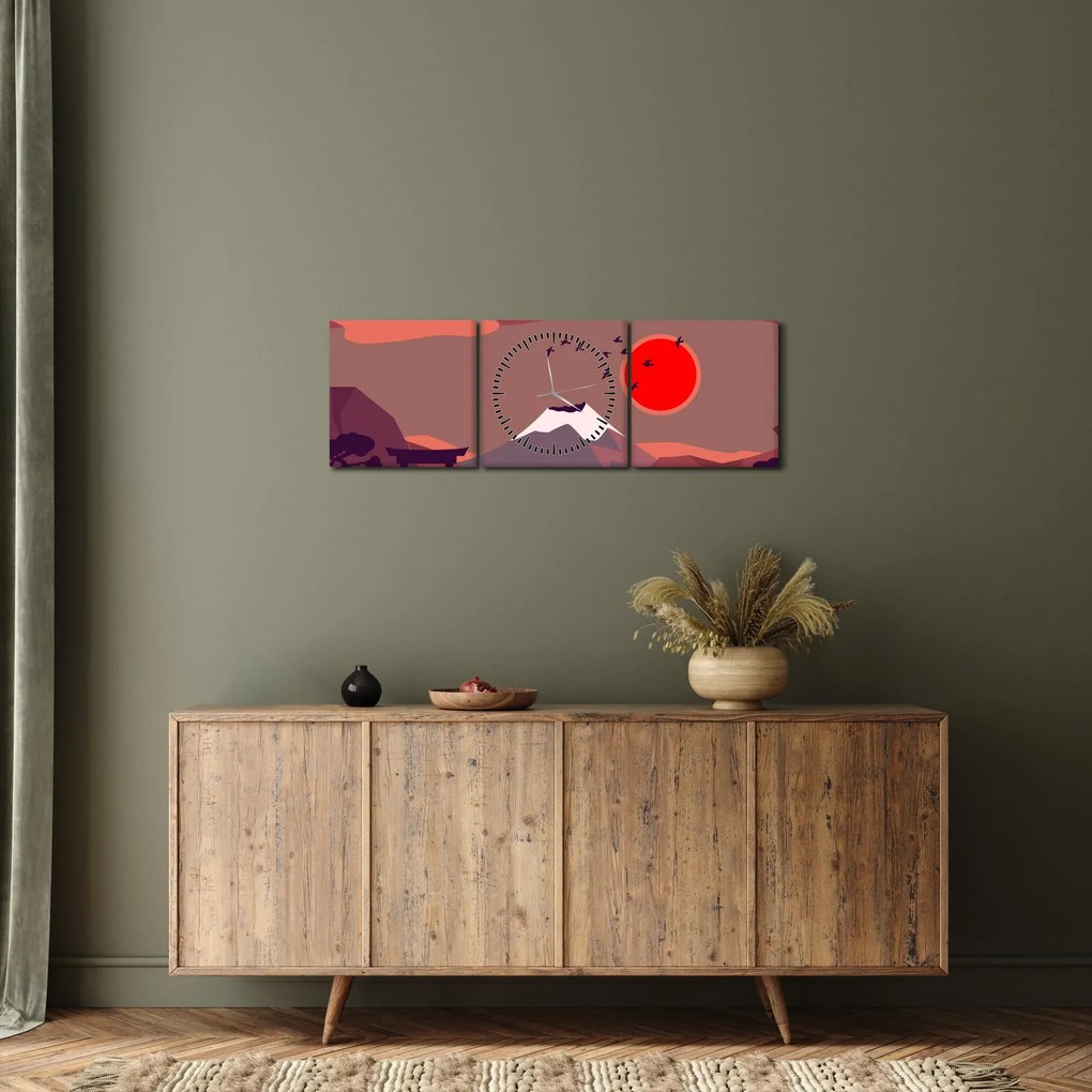 Kép - Fuji hegység (órával) (90x30 cm)