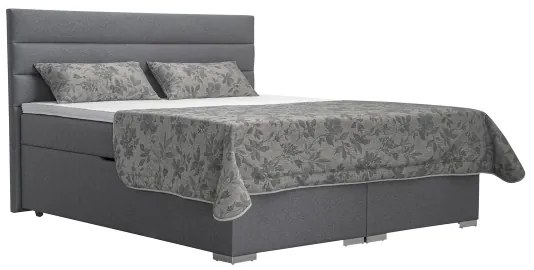 Kárpitozott ágy tárolóhellyel és matracokkal, topperrel NEW BOLERO 180x200 cm szürke