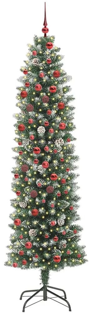 Mű Karcsú Karácsonyi Fa 300 LED-del Zöld és fehér 210 cm