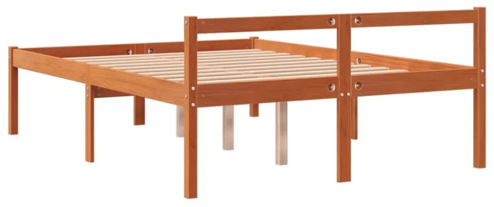 viaszbarna tömör fenyőfa időseknek való ágy 120 x 200 cm
