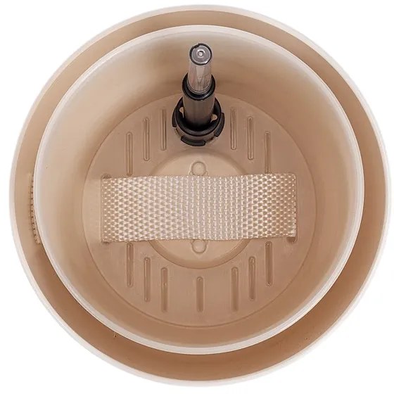Plastia Tolita önöntöző virágtartó, bézs, átmérő: 19 cm, 19 cm átmérőjű