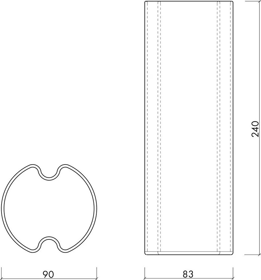 Üveg kézzel készített váza (magasság 24 cm) Tubu – noo.ma