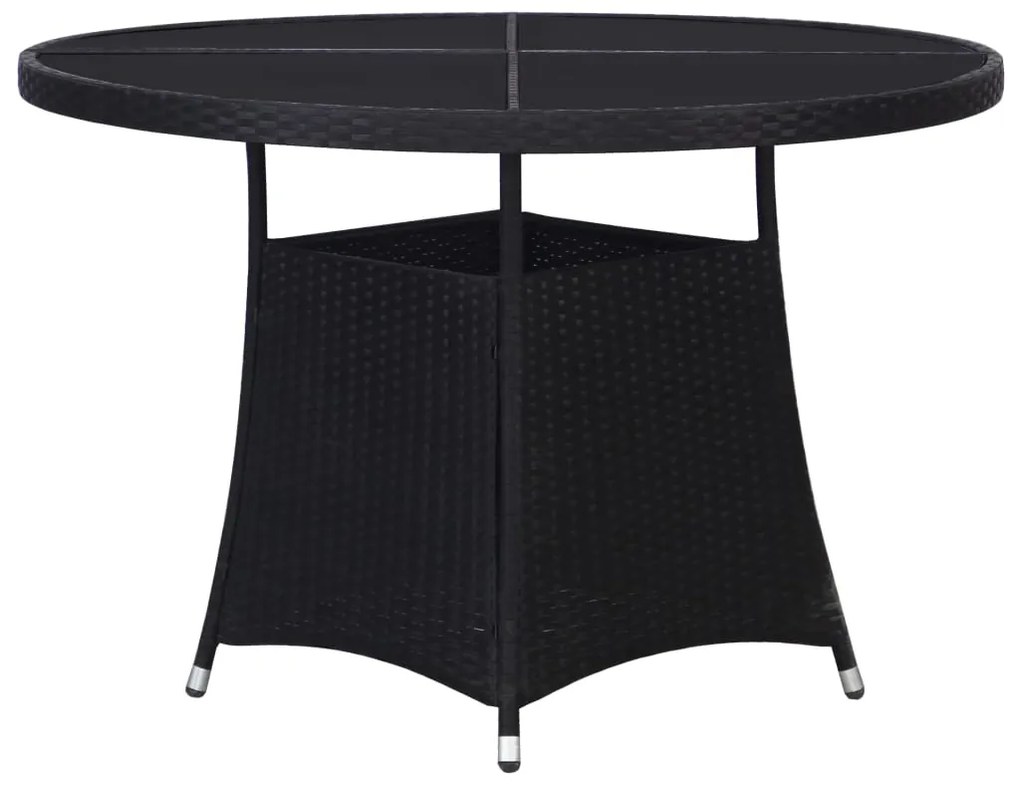 vidaXL fekete polyrattan kerti asztal Ø110x74 cm