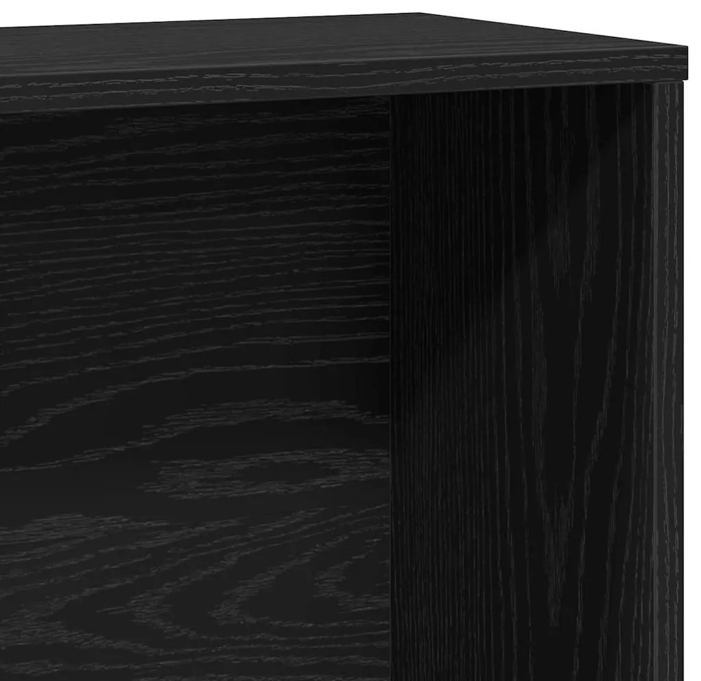 Könyvespolc fekete tölgy 60x24x120 cm gépesített fa