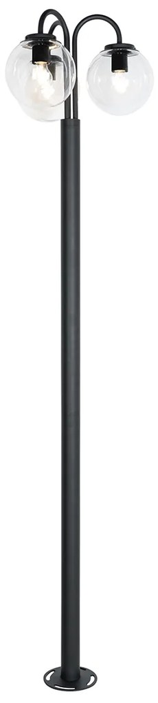 Lámpa fekete átlátszó üveggel 200 cm 3-lámpás IP44 - Sfera