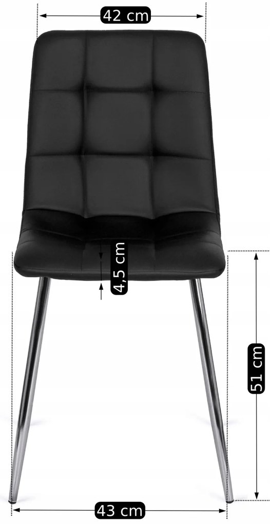 Fekete Eco-bőr Étkezőszék ENZO