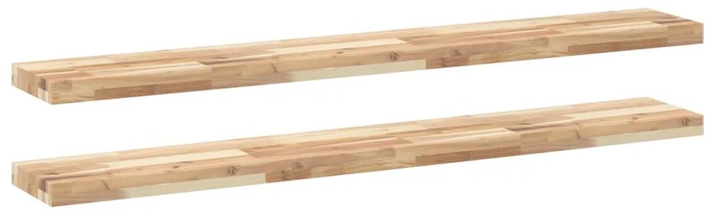 2 db kezeletlen tömör akácfa függőpolc 140 x 20 x 4 cm