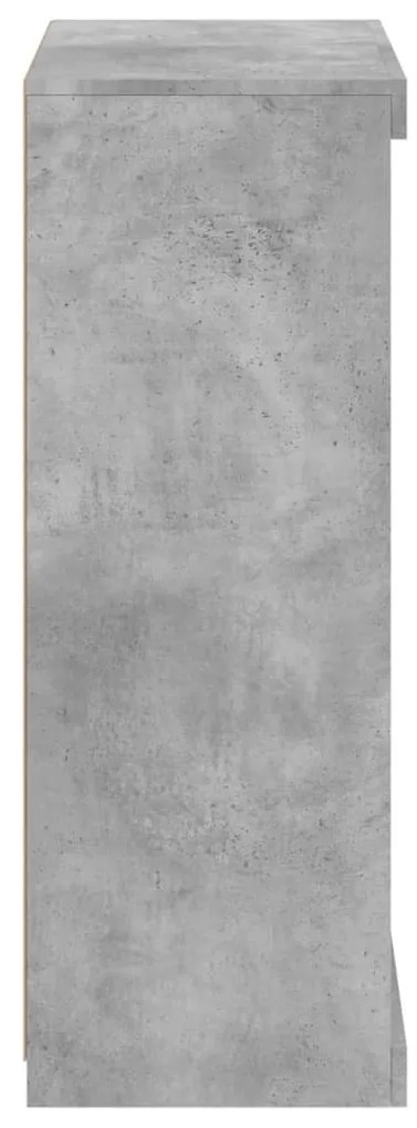 betonszürke tálalószekrény LED-világítással 60,5 x 37 x 100 cm