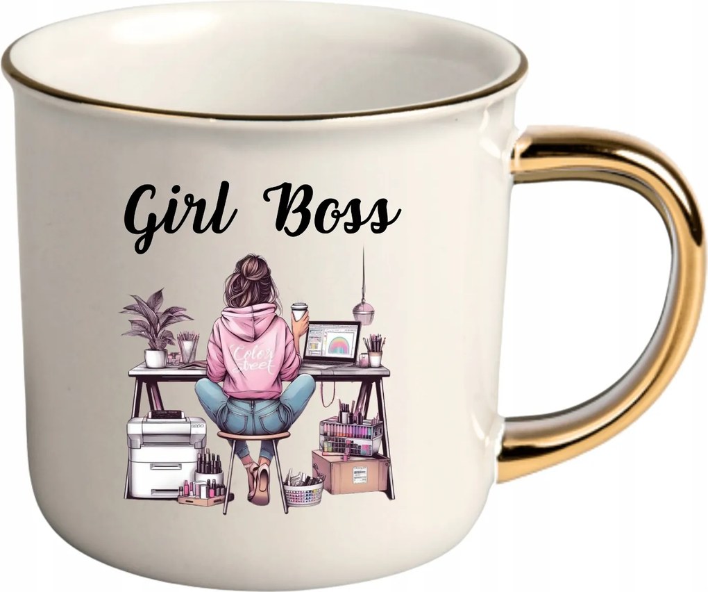 Bögre Fehér Arany Rant Ajándék Vicces Nőnap Lány Boss