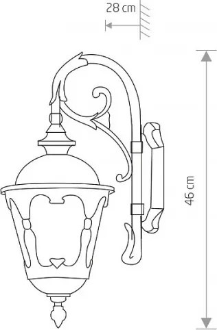 Kültéri Fali Lámpa Fekete TYBR