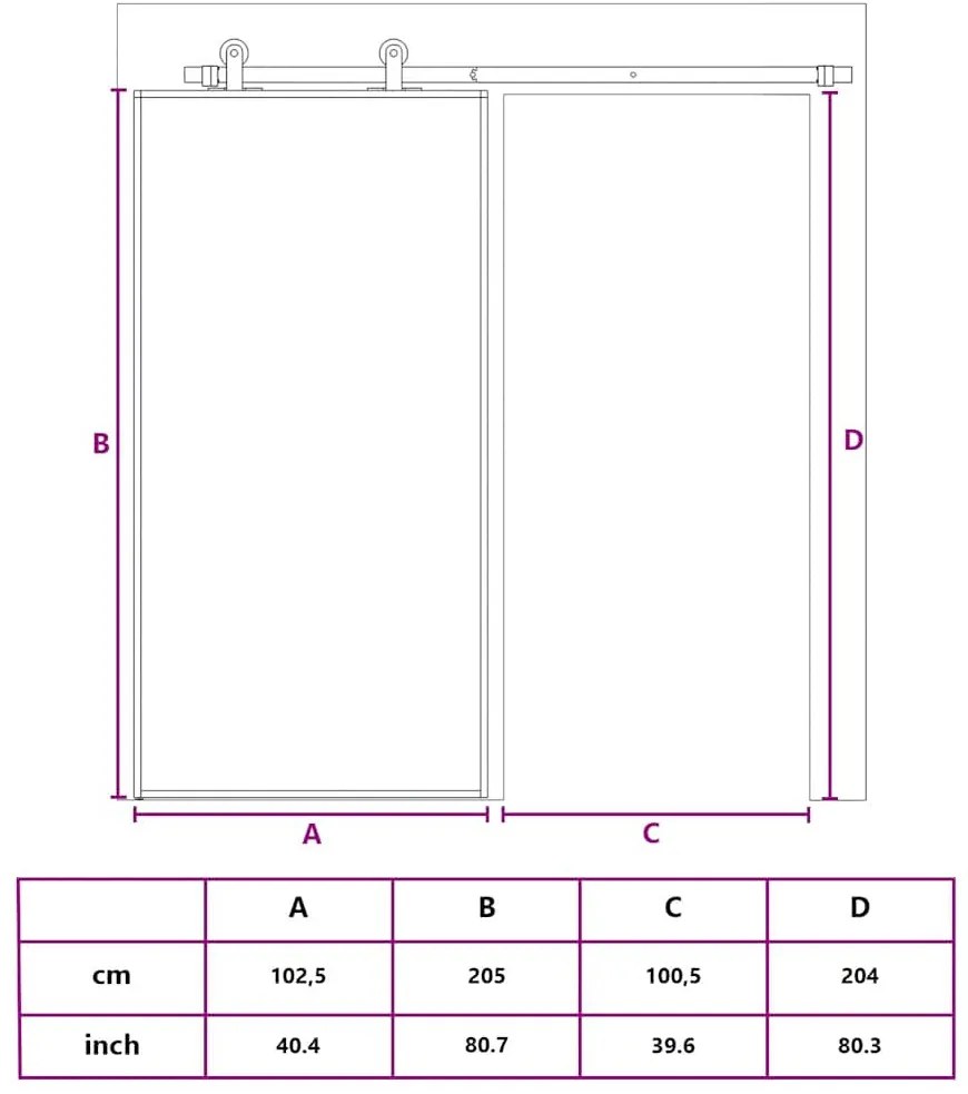 aranyszínű átlátszó ESG üveg és alumínium tolóajtó 102,5x205 cm