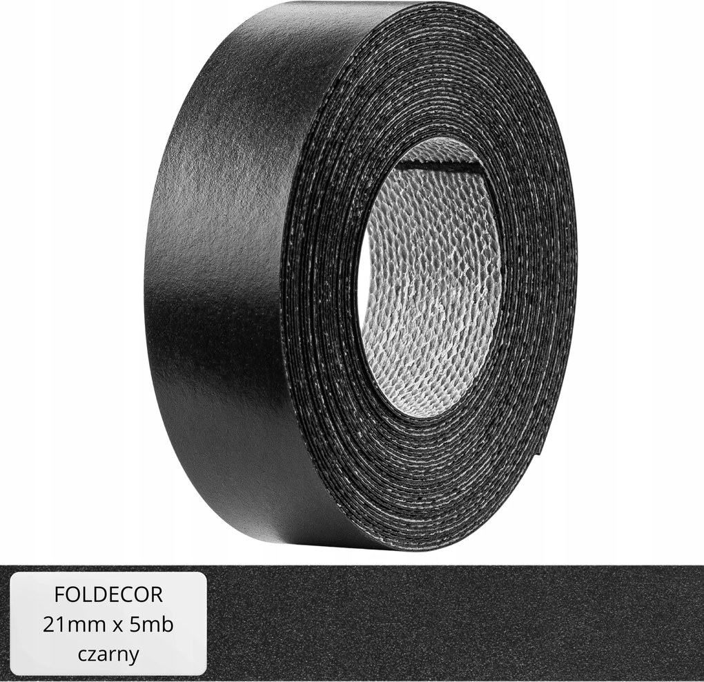 Bútorszegély ragasztóval melamin furnér fekete 21 mm 5 mb