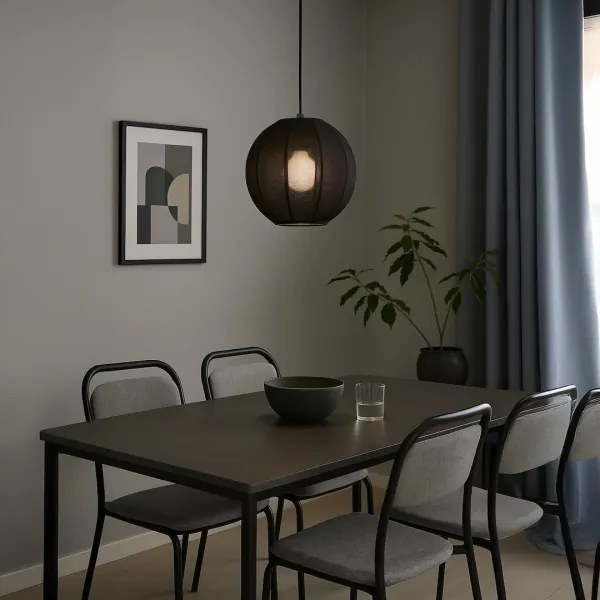 DANA kábeles függőlámpa 1×E27/15W/230V, Ø 25 cm, fekete