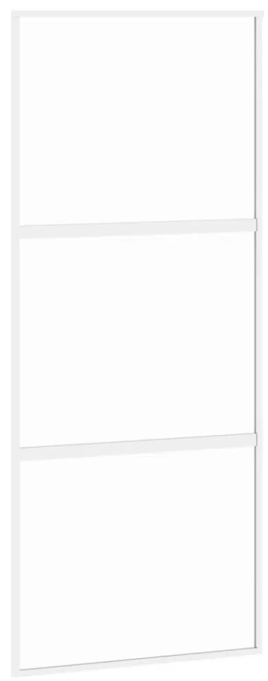 fehér edzett üveg és alumínium tolóajtó 90 x 205 cm