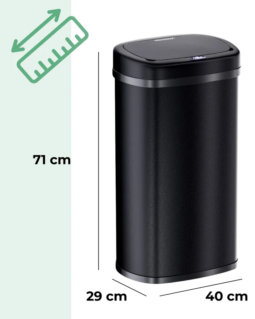 DEUS szenzoros hulladékgyűjtő, 58 literes, fekete Jurhan