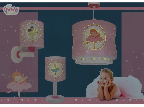 Dalber 60919 - Gyerekszobai fali lámpa PRINCESS DANCE 1xE27/15W/230V rózsaszín