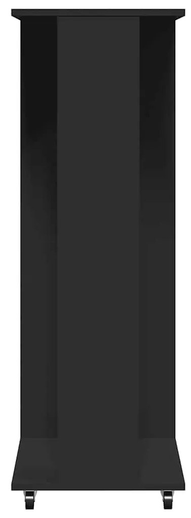 fekete szerelt fa ruhásszekrény kerékkel 102 x 38 x 110 cm