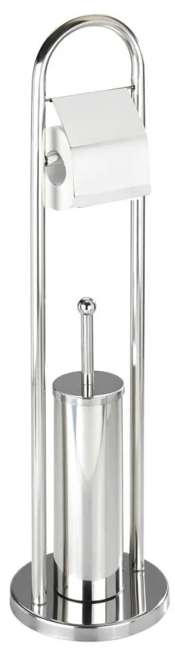 WENKO 16993100 - VASTO WC-készlet 22x81 cm rozsdamentes acél/ezüstszínű