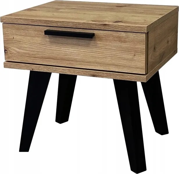 Éjjeli asztal tölgy artisan fekete Aston lábak
