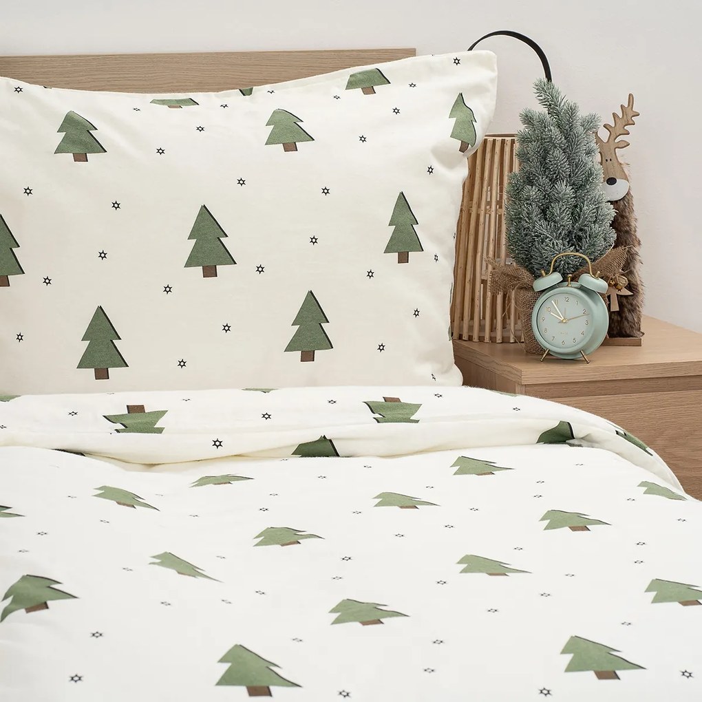 4Home Little Trees flanel ágyneműhuzat, 140 x 200 cm, 70 x 90 cm