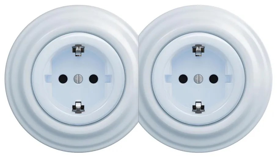 Kliklap - Dupla retro fali aljzat kerettel SCHUKO 230V kék