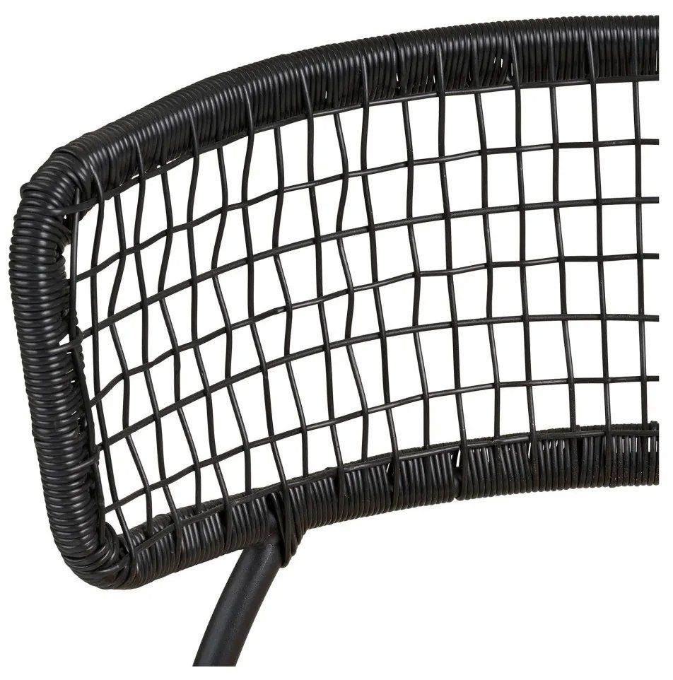 Nashville étkezőszék, teakfa, fekete kötél, fekete