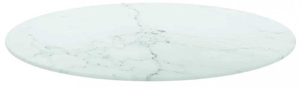 fehér edzett üveg asztallap márványdizájnnal Ø70 x 0,8 cm