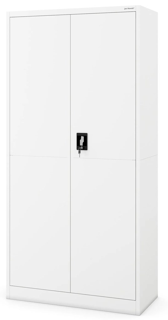 Fém iratszekrény JAN, 900 x 1850 x 400 mm, Smart: fehér