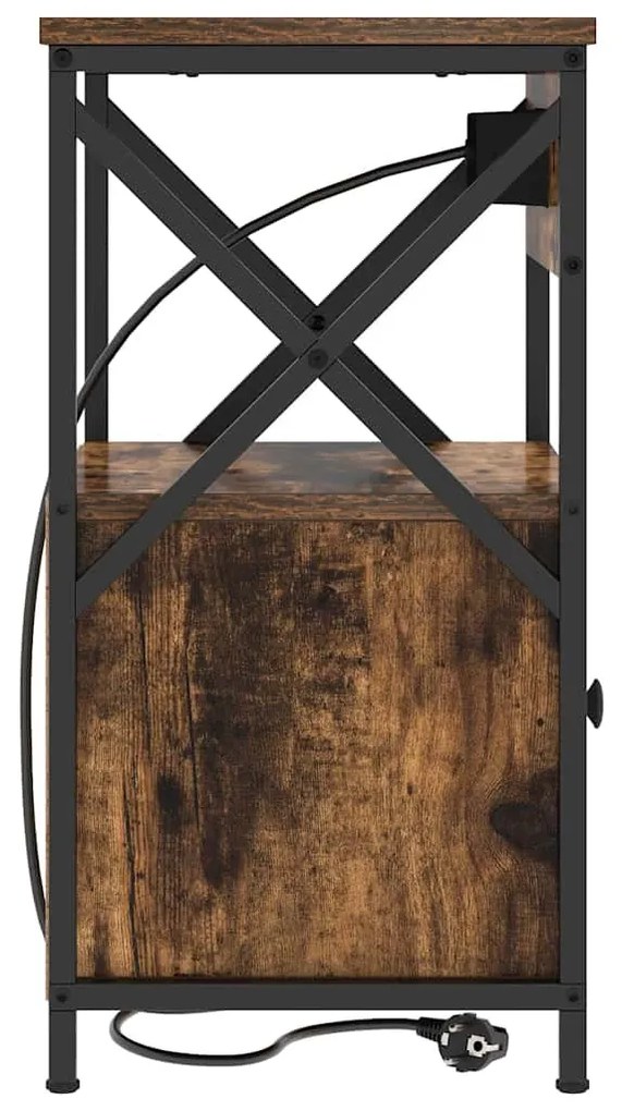 Éjjeliszekrény 2 pcs Füstölt tölgy 40 x 31 x 60 cm Faanyag