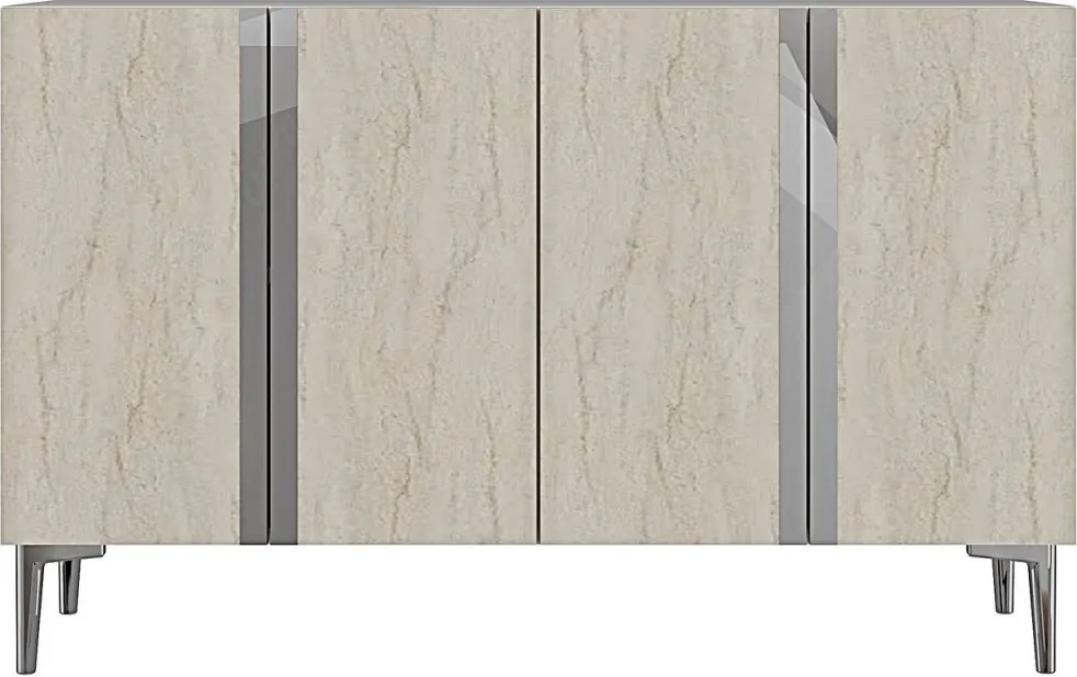 Anka 120 - White, Travertine, Silver