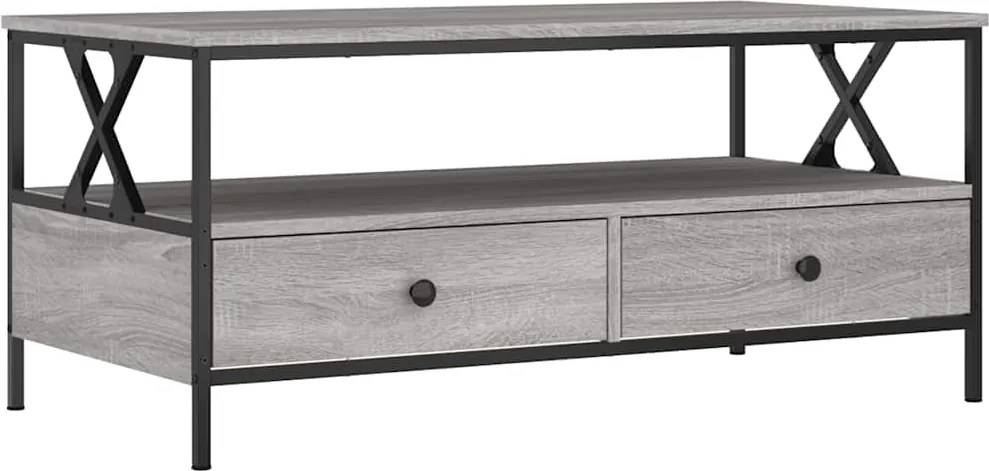 vidaXL szürke sonoma színű szerelt fa dohányzóasztal 100 x 51 x 45 cm